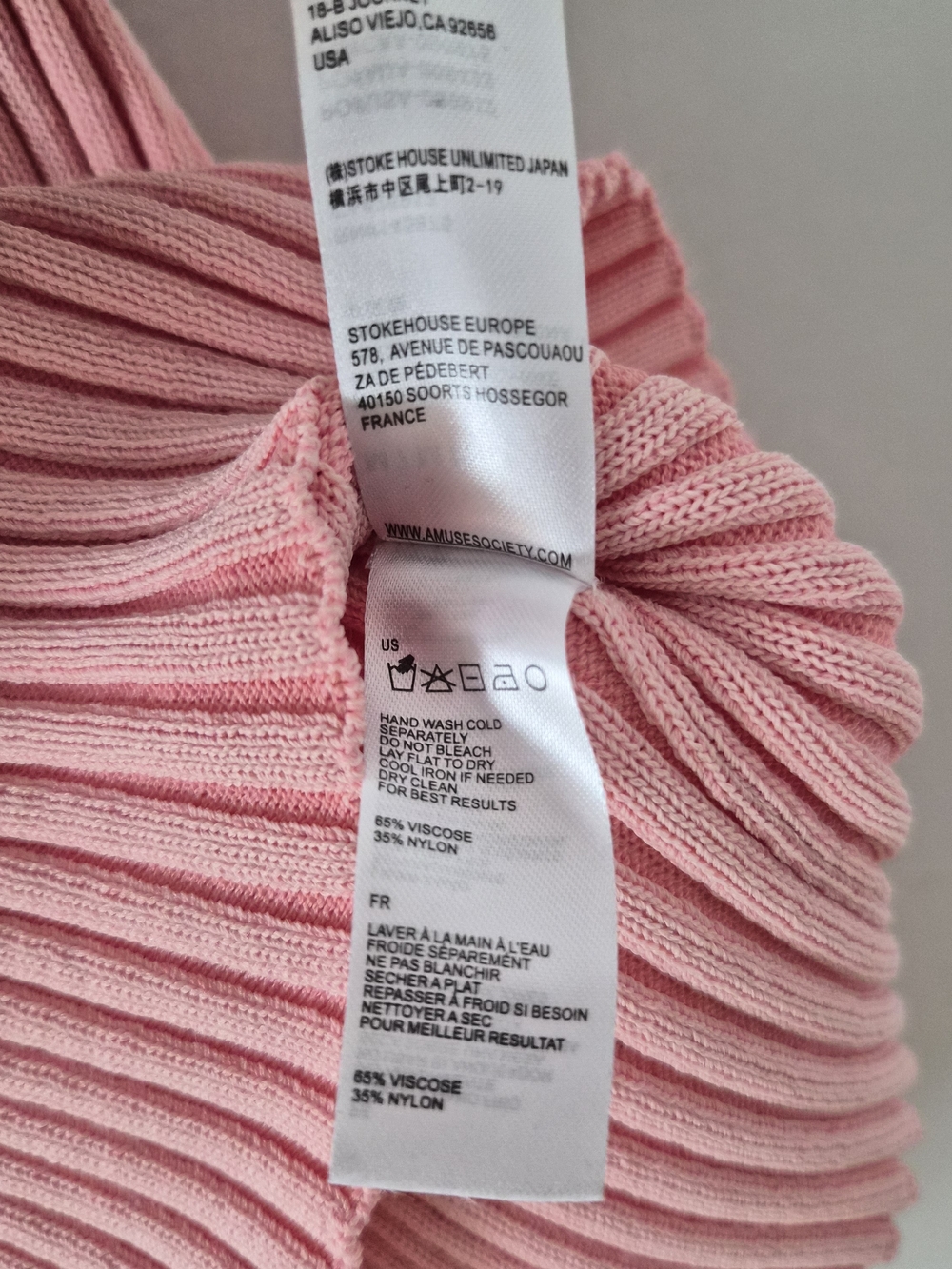 Pink Ribbed V-Neck Strappy Tank Top - Picture 5 of 7